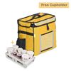 Picture of Versatile Insulated Water Stain Repellent Food Delivery Bag with Adjustable Dividers And Foldable Cup Holder (Yellow)